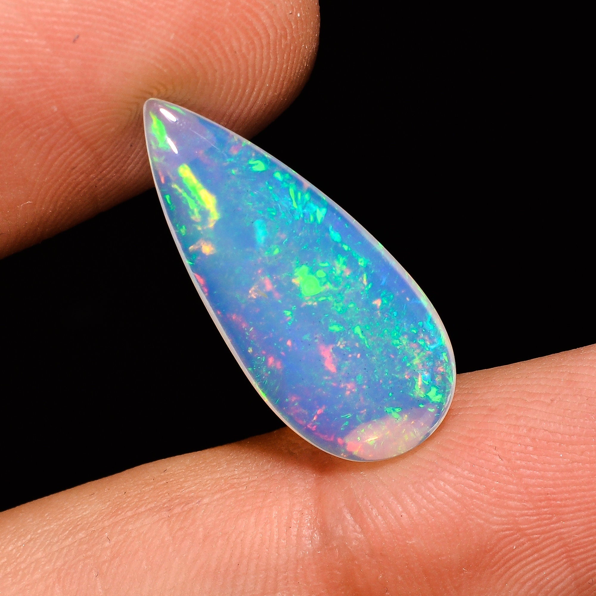 ethiopian opal pear shape cabochon natural gemstone